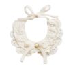 Adjustable Pet Collar With Pearl Lace Princess Dog Necklace 9-18 inches, Beige