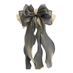 Blue Grey Ribbon Collar Large Metallic Knotbow Dog Pet Scarf Lace Pet Necktie Necklace Collar