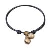 Adjustable Pet Collar with Bell Pendant Lightweight Dog Collar 7-11 inches, Black rope