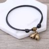 Adjustable Pet Collar with Bell Pendant Lightweight Dog Collar 7-11 inches, Black rope