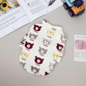 Pet clothes Dog clothes Autumn and winter new  pet clothes Two leg sweater 22 Happy bear bottoming shirt (colour: 22 Happy Bear Undercoat - Red, size: M)