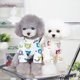 Pet clothes Dog clothes Autumn and winter new  pet clothes Two leg sweater 22 Happy bear bottoming shirt (colour: 22 Happy Bear Undercoat - Red, size: S)