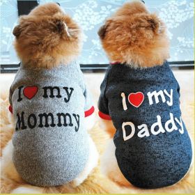Letter Print Pet Sweater For Dog; Warm Dog Sweater; Winter Pet Apparel (Color: Dark Grey, size: M)