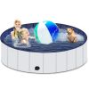 Foldable Dog Pool, Portable Hard Plastic Pet Pool for Dogs, Sturdy and Durable Pet Wading Pool for Indoor and Outdoor