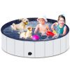 Foldable Dog Pool, Portable Hard Plastic Pet Pool for Dogs, Sturdy and Durable Pet Wading Pool for Indoor and Outdoor