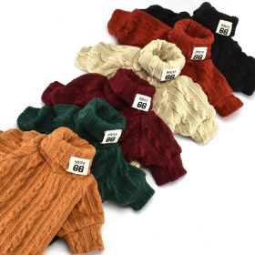 Pet Turtleneck Knitted Sweater Winter Dog Keep Warm (Color: Wine Red, size: XS)