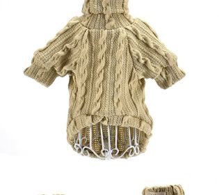 Pet Turtleneck Knitted Sweater Winter Dog Keep Warm (Color: Beige, size: M)