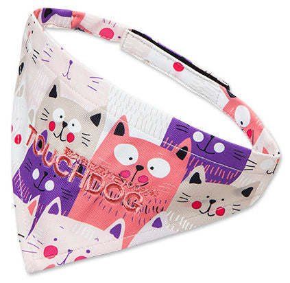 Touchdog 'Head-Popper' Fashion Designer Printed Velcro Dog Bandana
