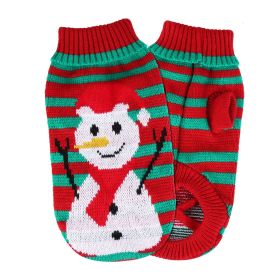 Pet Christmas Turtleneck Sweater Dog Christmas Clothes Snowman Stripes Costume Winter Holiday Sweater for Small Medium Puppy Dogs (Type: Snowman, size: M)