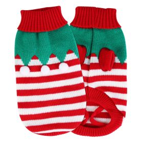 Pet Christmas Turtleneck Sweater Dog Christmas Clothes Snowman Stripes Costume Winter Holiday Sweater for Small Medium Puppy Dogs (Type: Furball, size: XL)