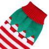 Pet Christmas Turtleneck Sweater Dog Christmas Clothes Snowman Stripes Costume Winter Holiday Sweater for Small Medium Puppy Dogs