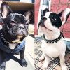 Adjustable Microfiber Leather Spiked Studded Dog Collar with a Squeak Ball Gift for Small Medium Large Pets Like Pit Bull/Bulldogs/Pugs/Husky