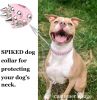 Adjustable Microfiber Leather Spiked Studded Dog Collar with a Squeak Ball Gift for Small Medium Large Pets Like Pit Bull/Bulldogs/Pugs/Husky