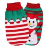 Pet Christmas Turtleneck Sweater Dog Christmas Clothes Snowman Stripes Costume Winter Holiday Sweater for Small Medium Puppy Dogs