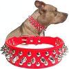 Adjustable Microfiber Leather Spiked Studded Dog Collar with a Squeak Ball Gift for Small Medium Large Pets Like Pit Bull/Bulldogs/Pugs/Husky
